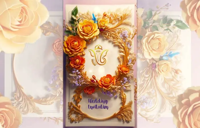 Beautiful Hindu 3D Floral Wedding Digital E-Invitation Instagram Story